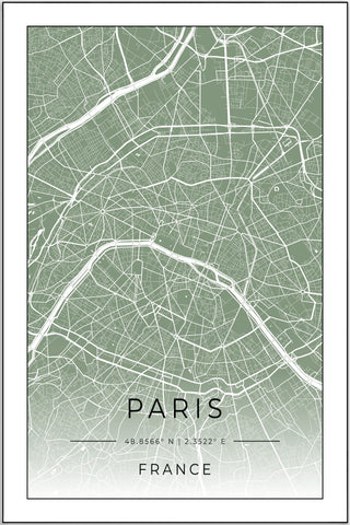 Plakat - Paris kort