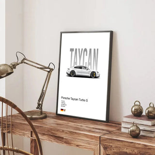 Plakat - Porsche Taycan Turbo S kunst - admen.dk