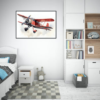 Plakat - Rødt flyvemaskine
