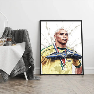 Plakat - Ronaldo  med Brasilien kunst - admen.dk