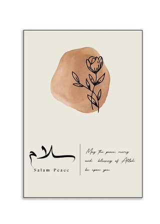 Plakat - Salaam peace med blomst