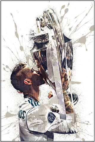 Plakat - Sergio Ramos Real Madrid stil - admen.dk
