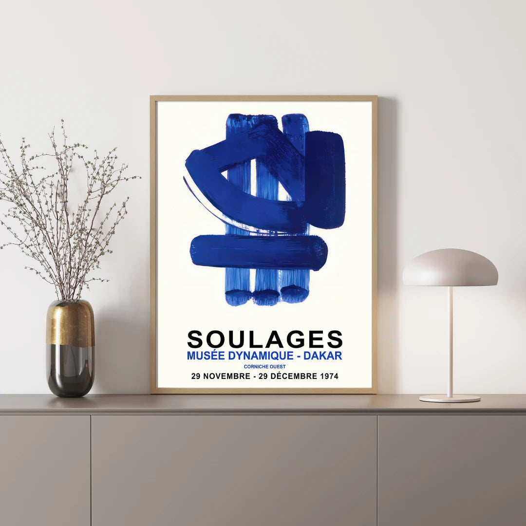 Plakat - Soulages Dakar 1974 kunst - Admen.dk