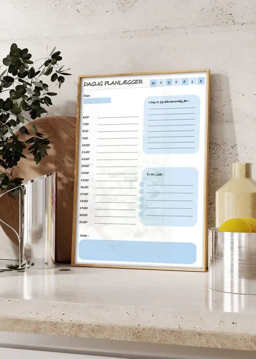Plakat - Daily Planner - Dansk - admen.dk