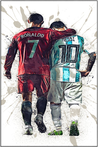 Plakat - Verdensbedste Messi og Ronaldo kunst