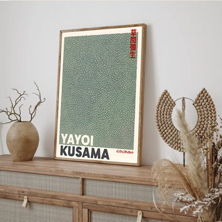 Plakat - Yayoi Kusama - grønne streger - admen.dk