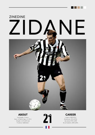 Plakat - Zinedine Zidane Juventus look