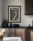 Poster - Art Deco Prosecco Wall Art Of An Ostrich