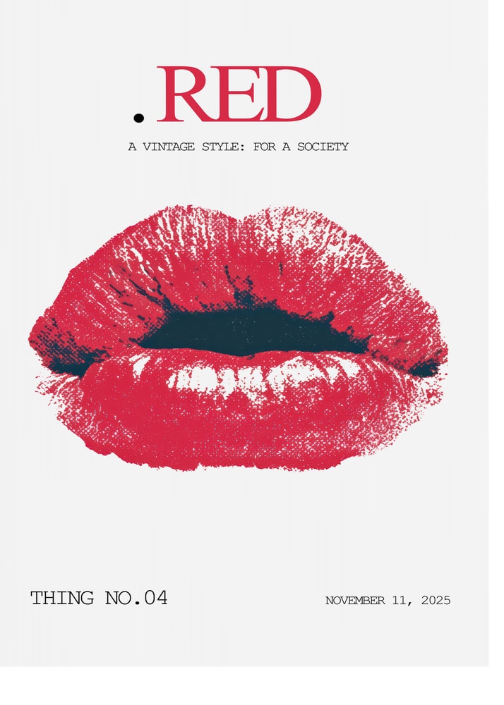 Plakat - Vintage Red Lips Graphic