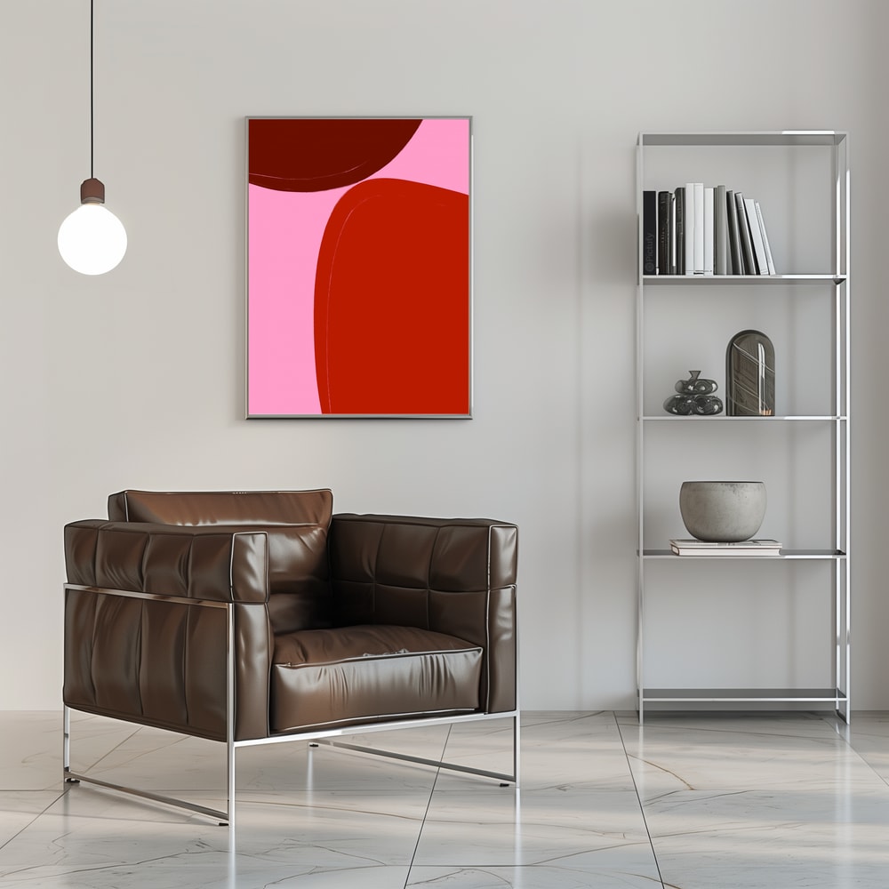 Plakat - Curved Red Shapes