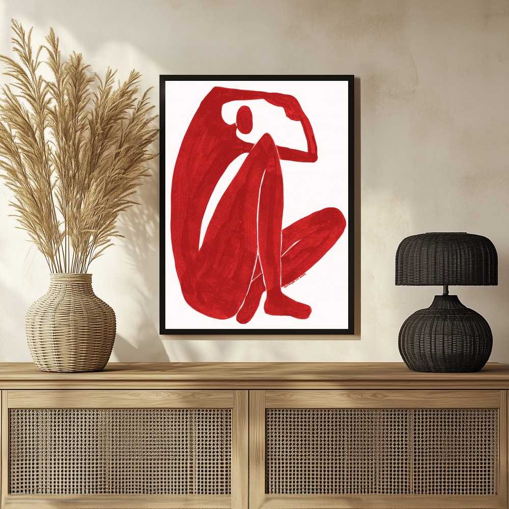Plakat - Minimalist Red Embrace
