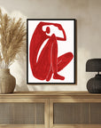 Plakat - Minimalist Red Embrace