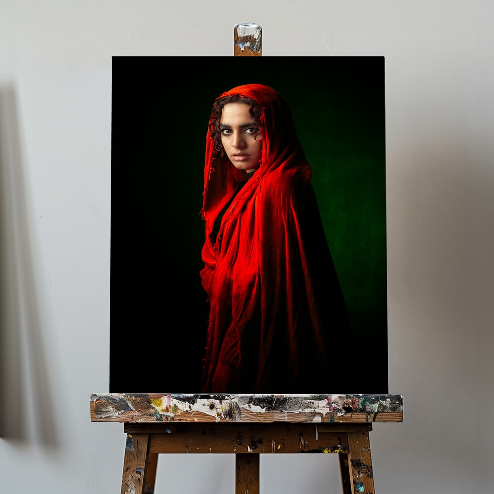 Canvas - Woman in Red Hood