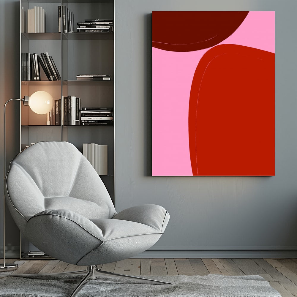 Canvas - Curved Red Shapes