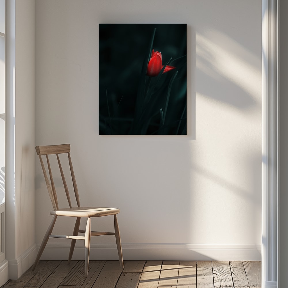 Canvas - Elegant Red Tulip