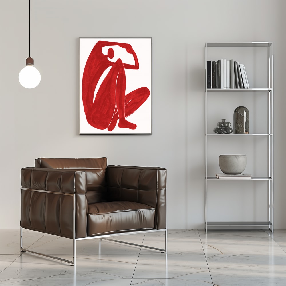 Plakat - Minimalist Red Embrace