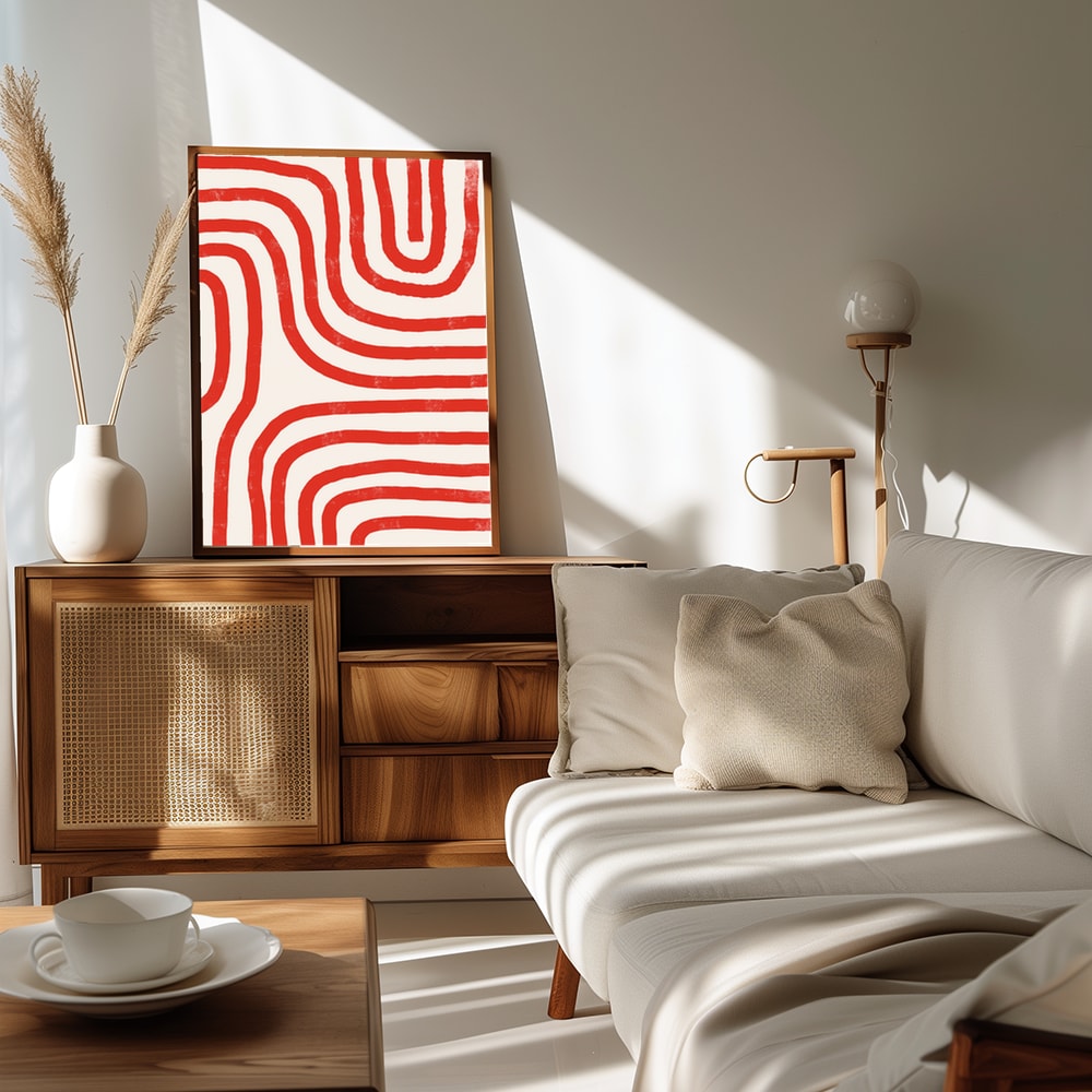 Plakat - Red Modern Lines