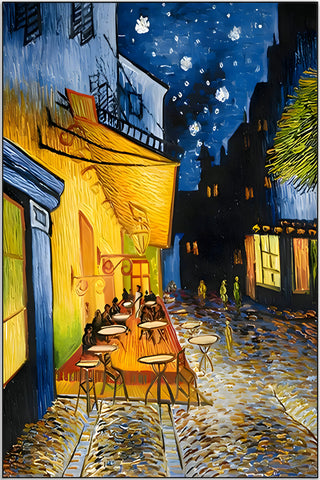 Canvas - Cafeterassen om natten