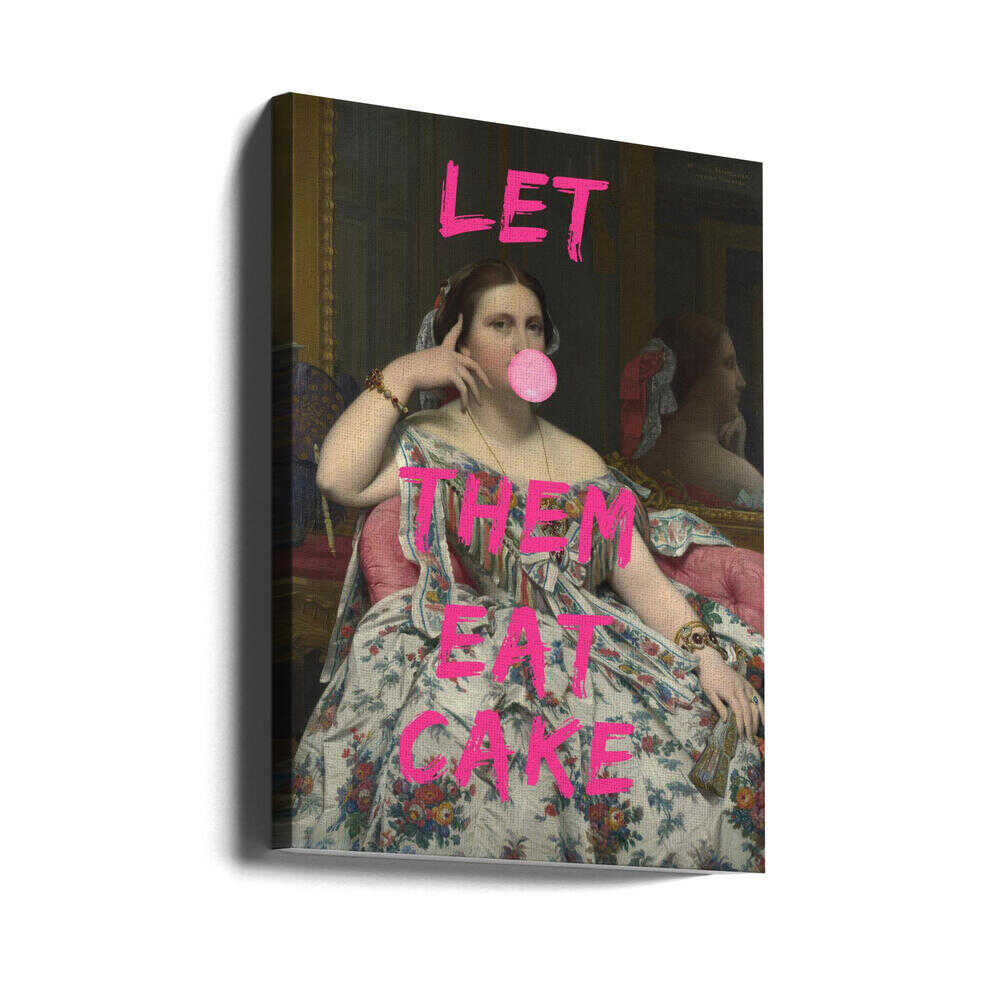 Canvas - Let Them Eat Cake, Bubble Gum Vintage Portrait