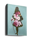 Canvas - A Woman in a Silhouette Style with Flowers and Leaves