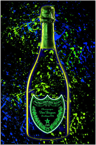 Plakat - Champagne flaske kunst - admen.dk