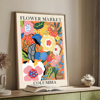 Plakat - Columbia - Flower market - admen.dk