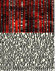 Plakat - Red Stripes and Fragmented Text
