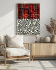 Plakat - Red Stripes and Fragmented Text