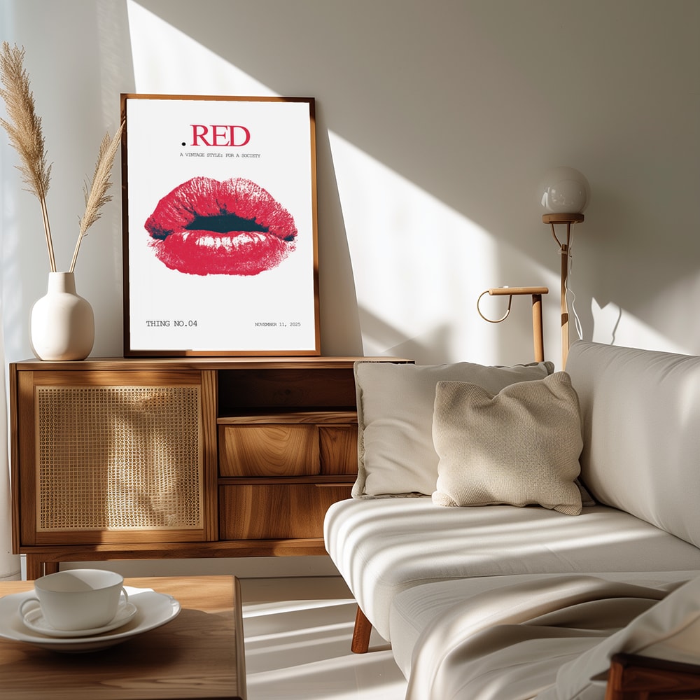 Plakat - Vintage Red Lips Graphic