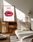 Plakat - Vintage Red Lips Graphic