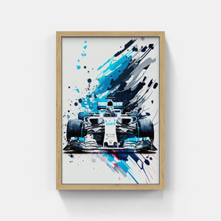 Plakat - Formel 1 Blå watercolor