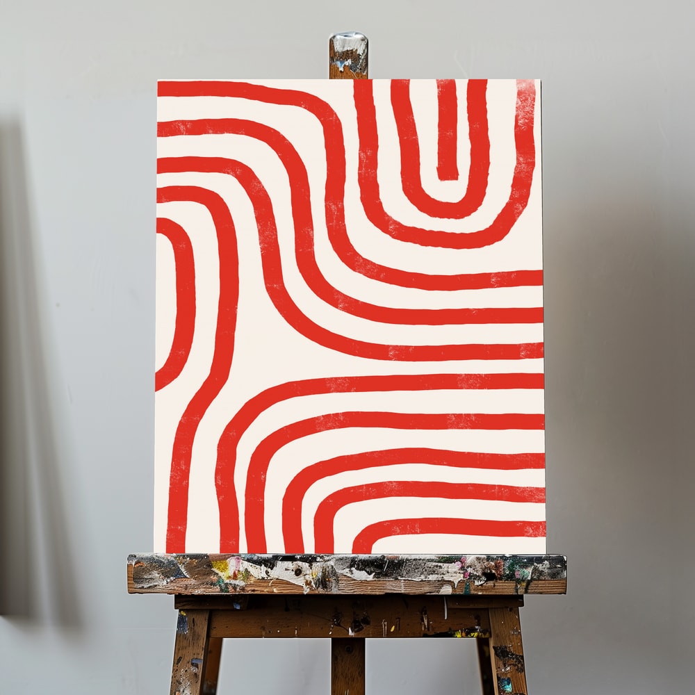 Canvas - Red Modern Lines