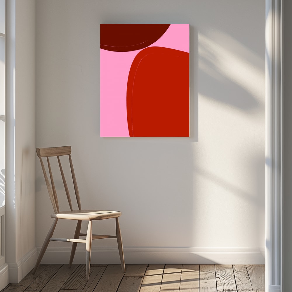 Canvas - Curved Red Shapes