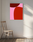 Canvas - Curved Red Shapes