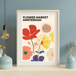 Plakat - Farverige blomster - Flower market - admen.dk