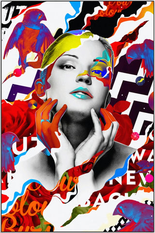 Plakat - Farverig kvinde abstrakt