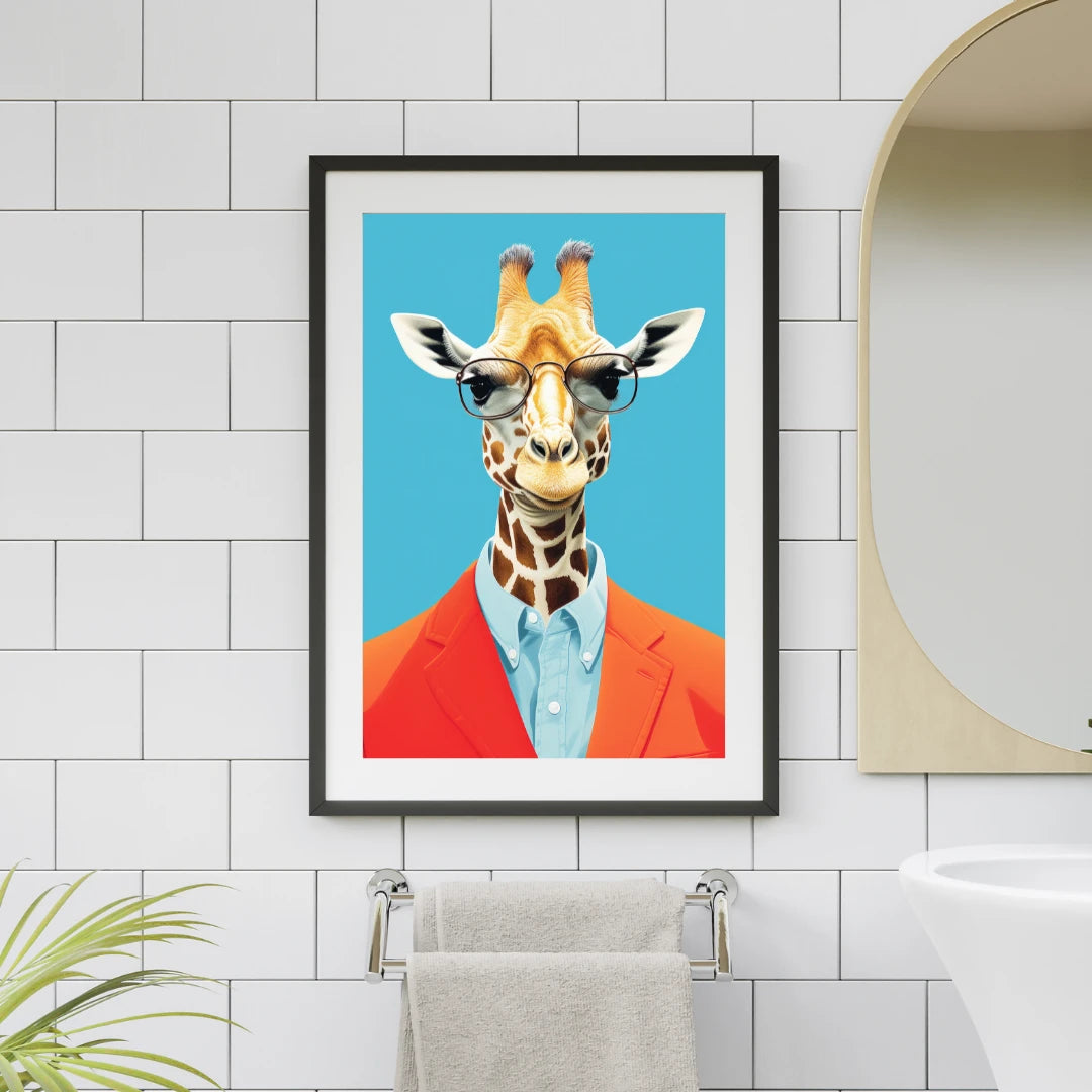 Plakat - Giraf med solbriller look - Admen.dk