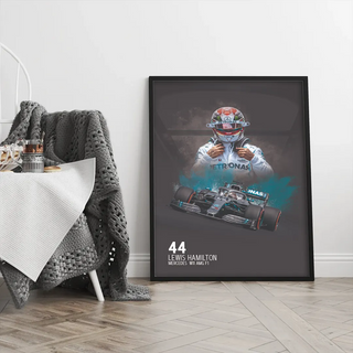 Plakat - Lewis Hamilton i aktion - admen.dk