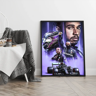 Plakat - Lewis Hamilton portræt - admen.dk