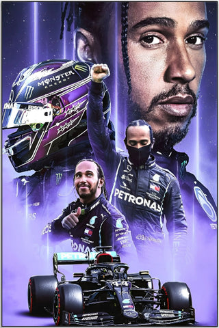 Plakat - Lewis Hamilton portræt - admen.dk