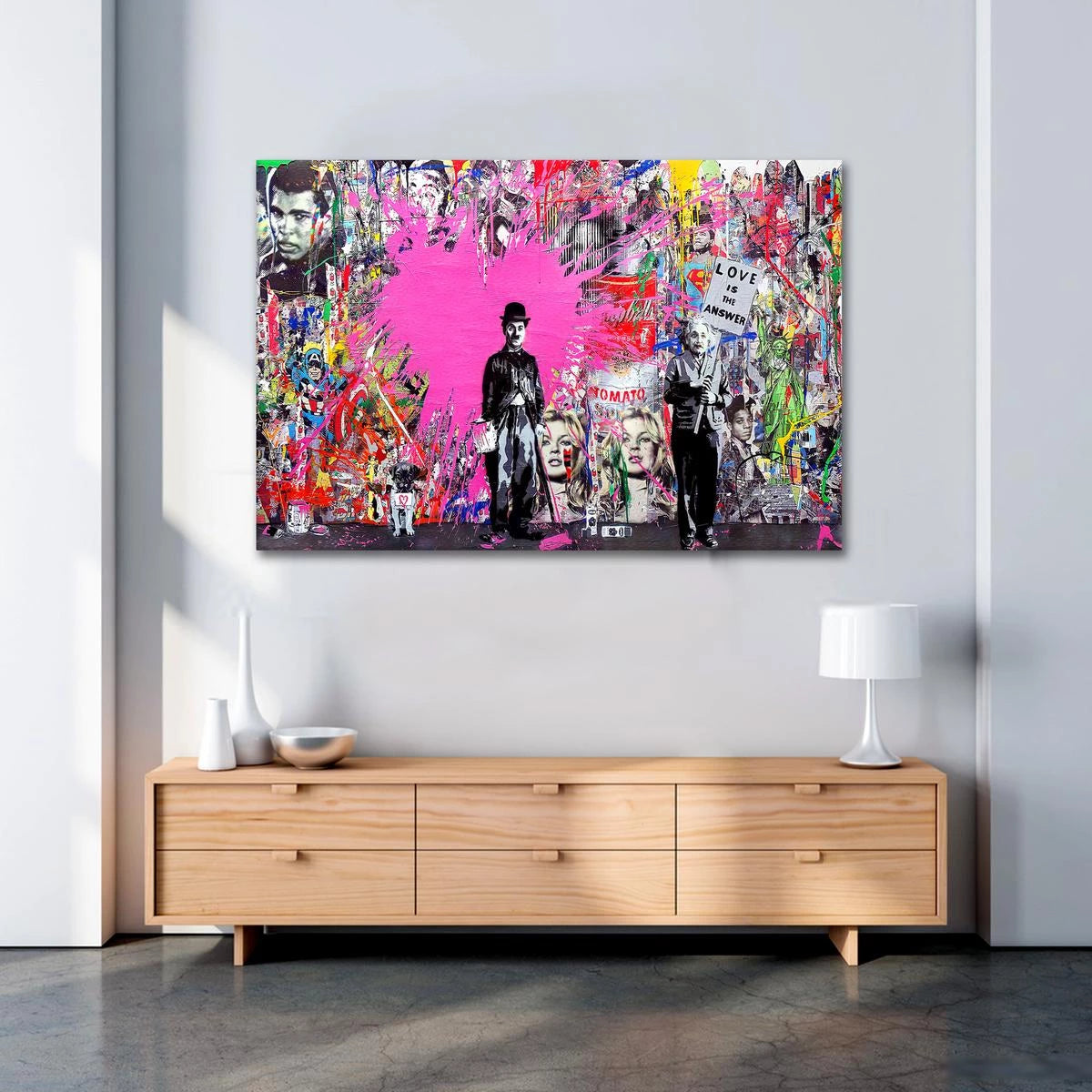 Plakat - Love is the answer in pink citat – Admen.dk