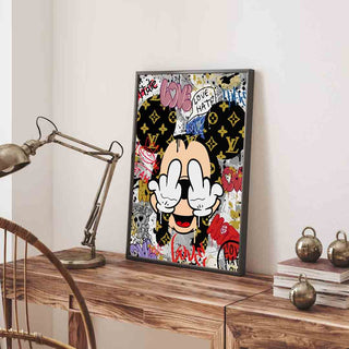 Plakat - Mickey love hate kunst - admen.dk