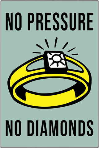 Plakat - No pressure no diamonds citat