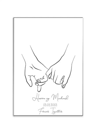 Plakat -  Two love hands personlig