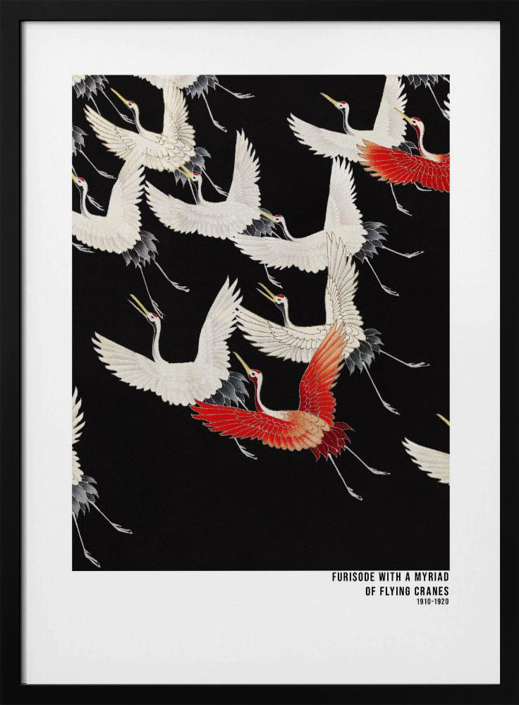 Plakat - Furisode with a myriad of flying cranes - Admen.dk