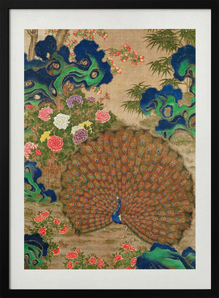 Plakat - Chinese Peacock and Flowers (17th Century)