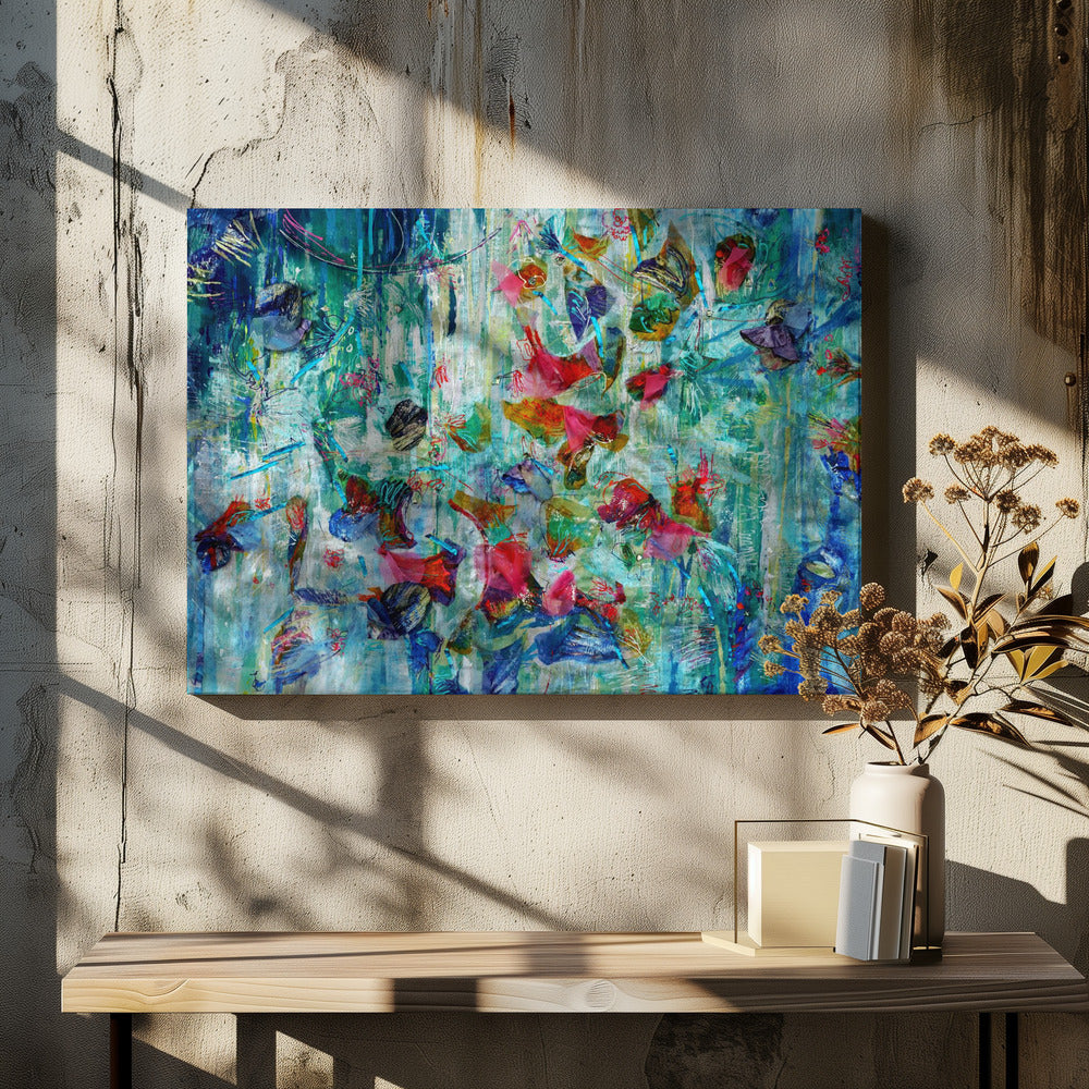 Canvas - Bloom shimmer sparkle blue