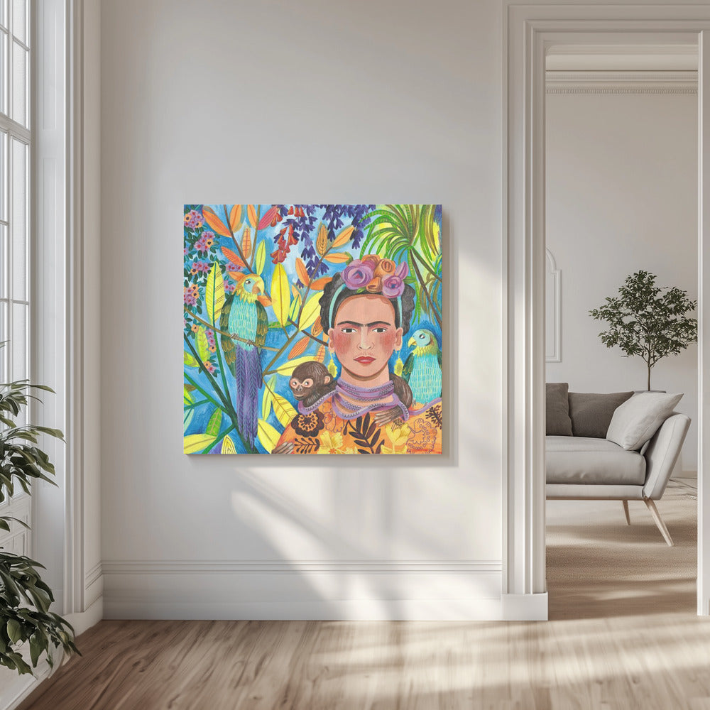 Canvas - Frida and her parrots - Admen.dk