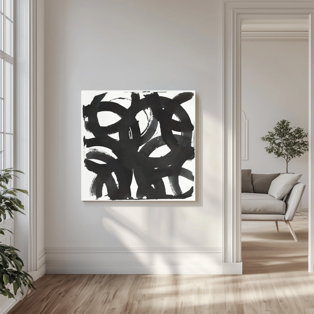 Akustik - Black Ink Curls Print - Admen.dk