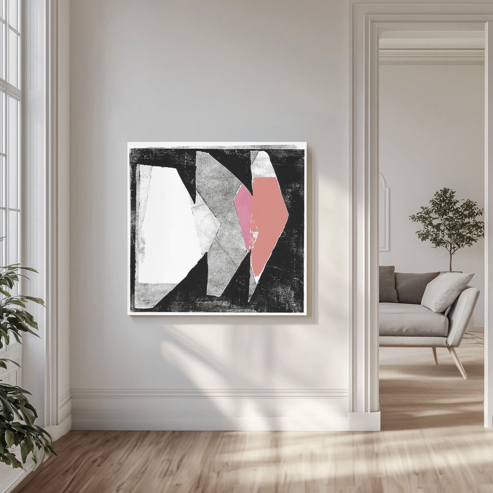 Akustik - Pink and Black Abstract Shapes Print No2 - Admen.dk